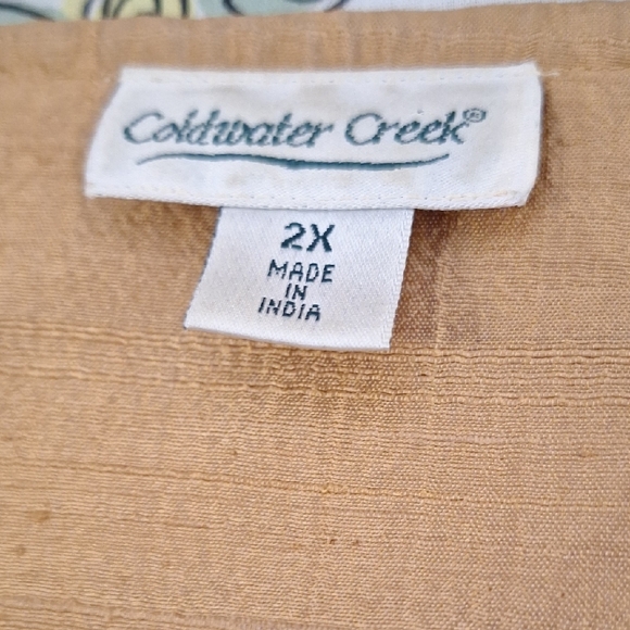 Silk Gold Embroidered Beaded Jacket, Boho, Coldwater Creek, Sz 18, NWOT - Picture 2 of 16